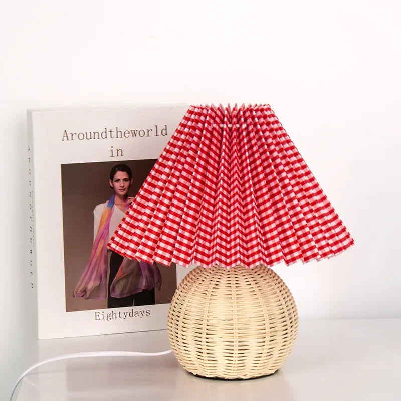 lampe à poser moderne en bois et rotin pour décoration intérieure - vue 9 sur 19