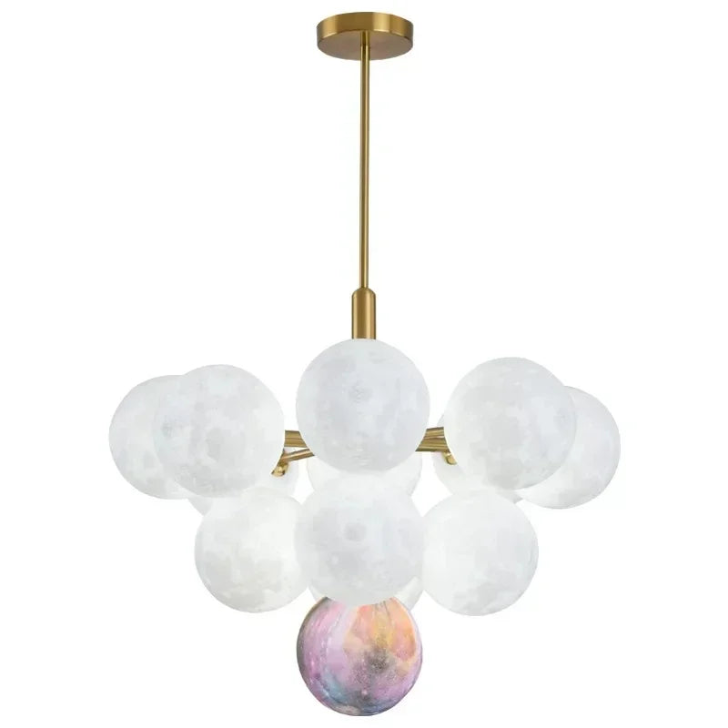 Modern Moon Bubble Pendant, Living Room Dining Room Home Decoration Lighting, LED Pendant - vue 6 sur 10
