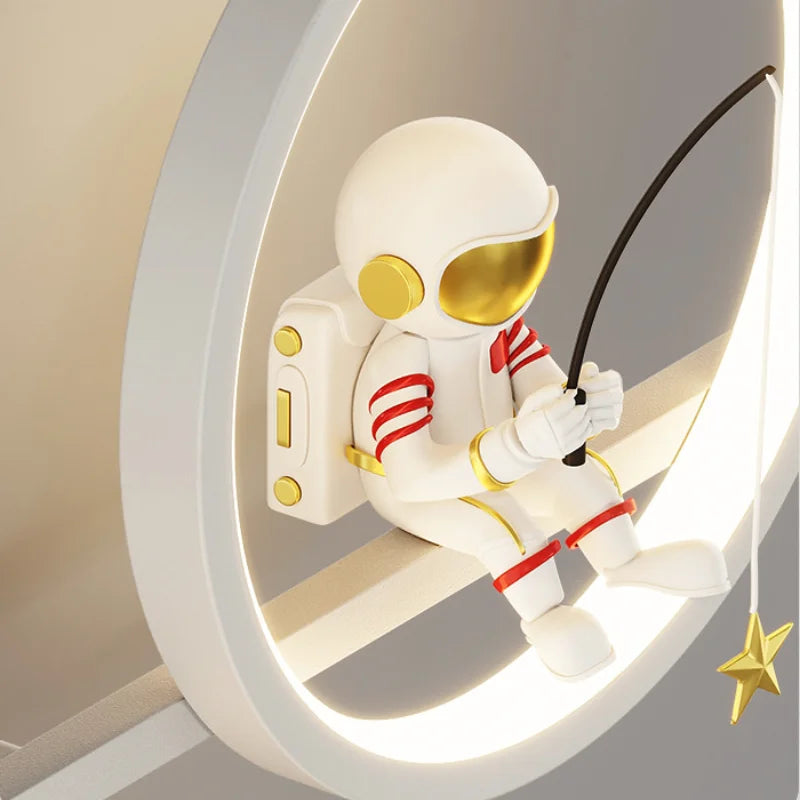 applique murale led créative lune astronaute décoration pour enfant - vue 6 sur 23