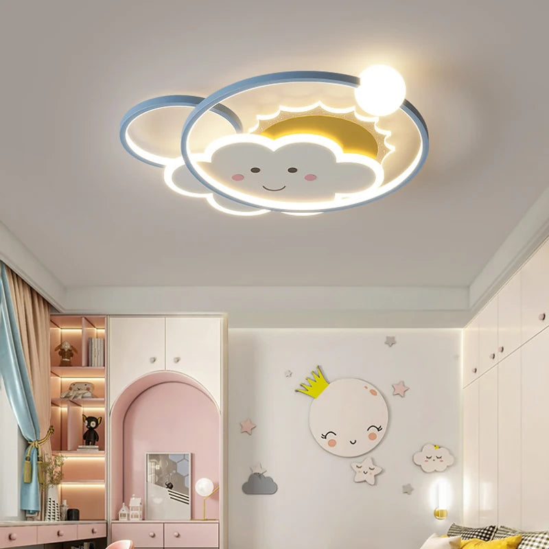 plafonnier nuage moderne pour chambre d'enfant romantique et chaleureuse - vue 6 sur 7