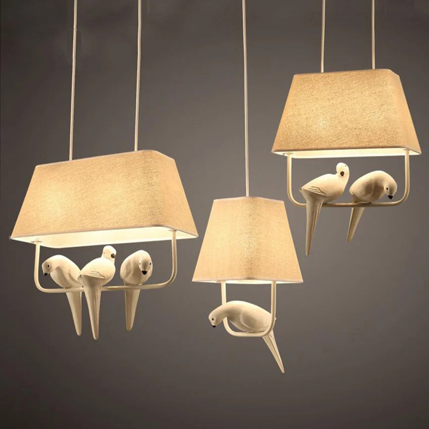 lustre style japonais simple avec suspension oiseau - vue 6 sur 10