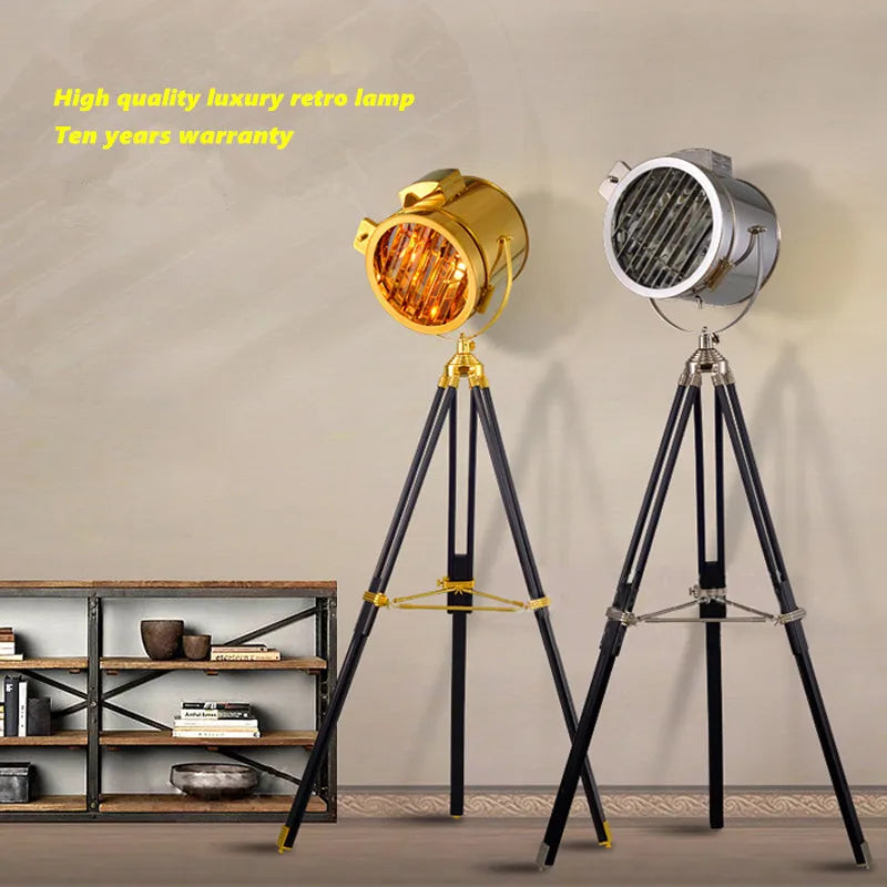 Lampadaire Led industriel américain rétro Vintage avec trépied - vue 4 sur 8