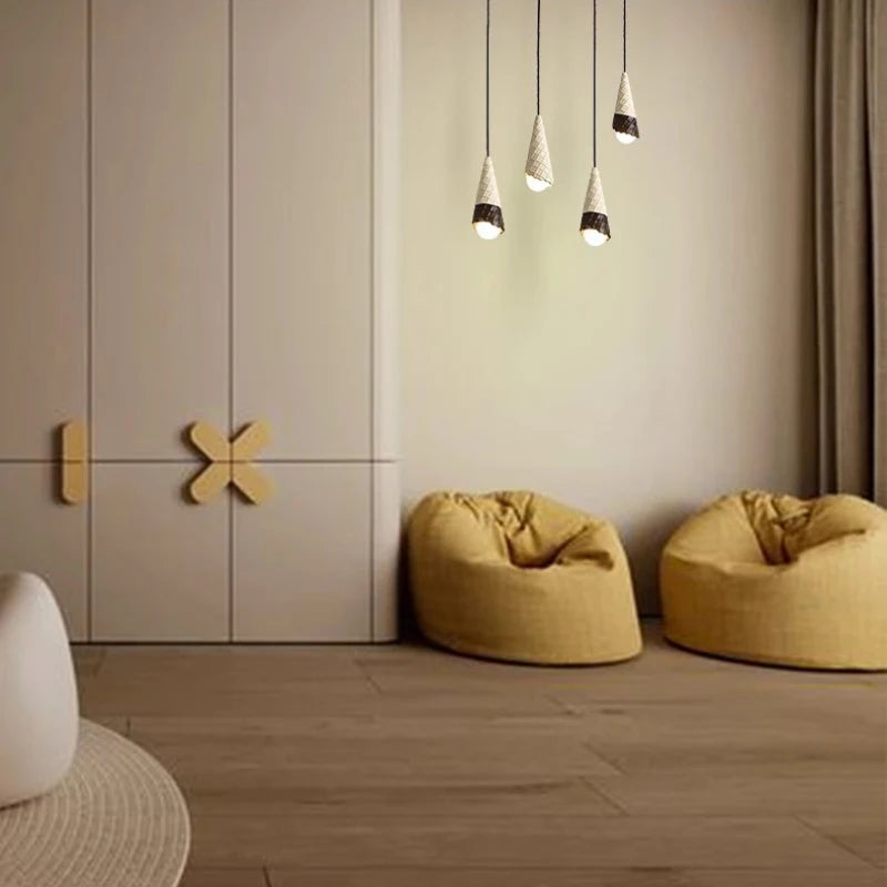 suspension en céramique pour chambre d enfant créative lampe à LED - vue 6 sur 8
