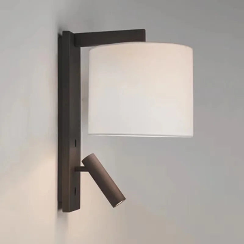 applique murale led nordique en fer et tissu rotatif sans fil - vue 6 sur 6