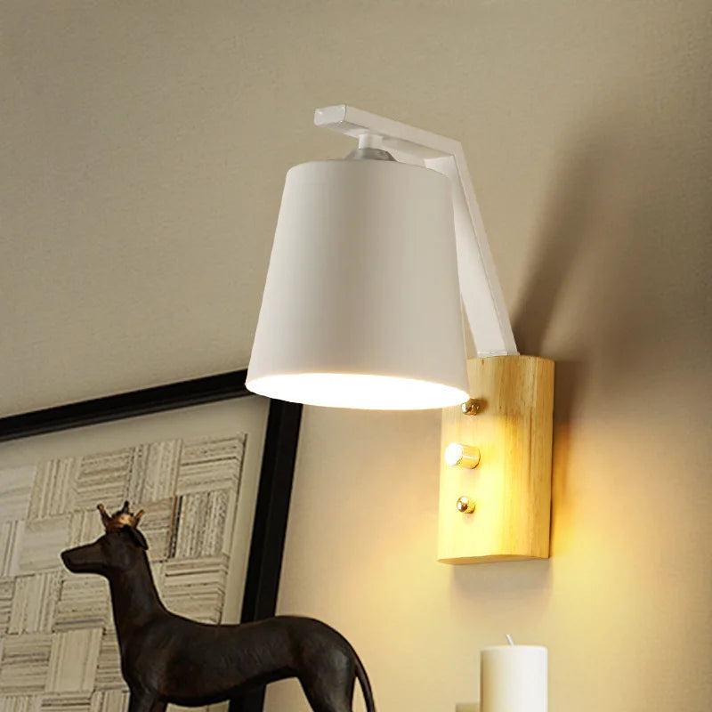 Applique Murale en bois LED avec abat-jour en métal - vue 5 sur 8