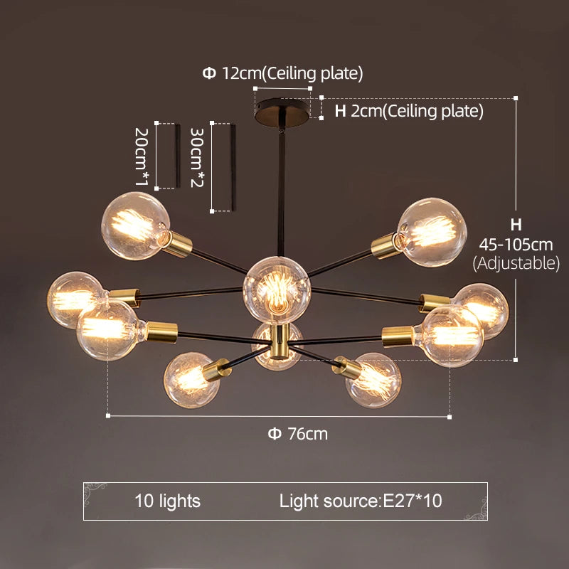 Moderner Luxus-Kronleuchter LED-Pendelleuchte nordisches Design - vue 10 sur 11