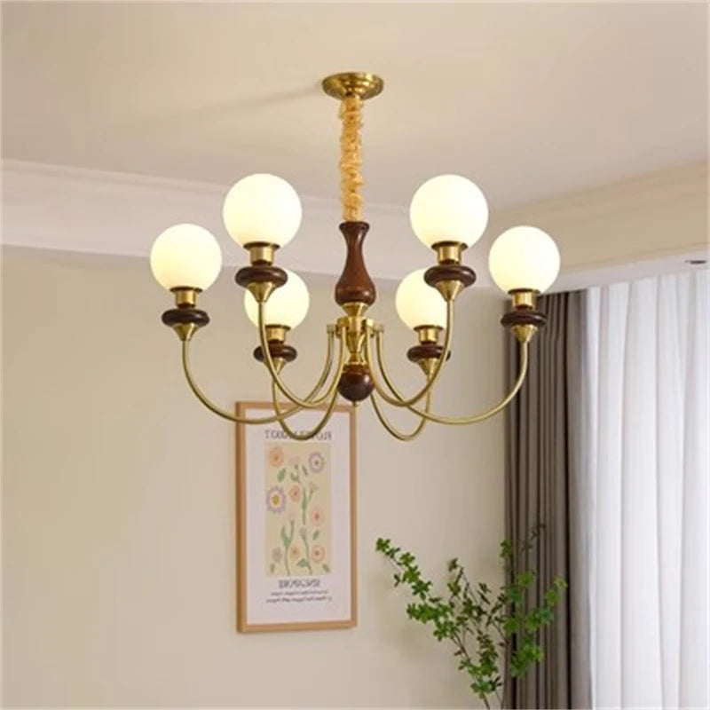 lustre rétro en métal et verre pour intérieur élégant - vue 7 sur 8