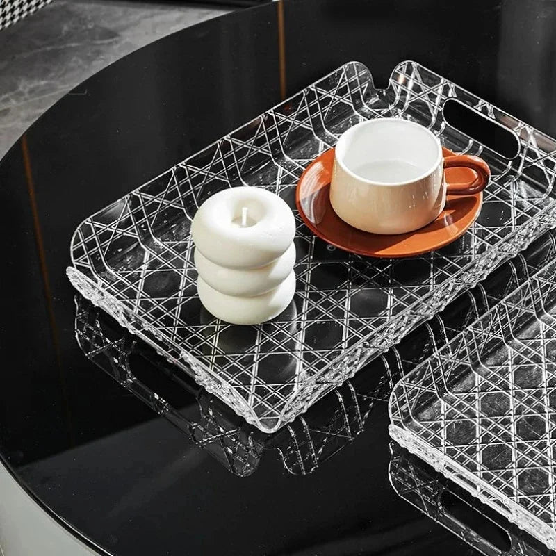 plateau en acrylique luxe pour rangement et décoration - vue 2 sur 7