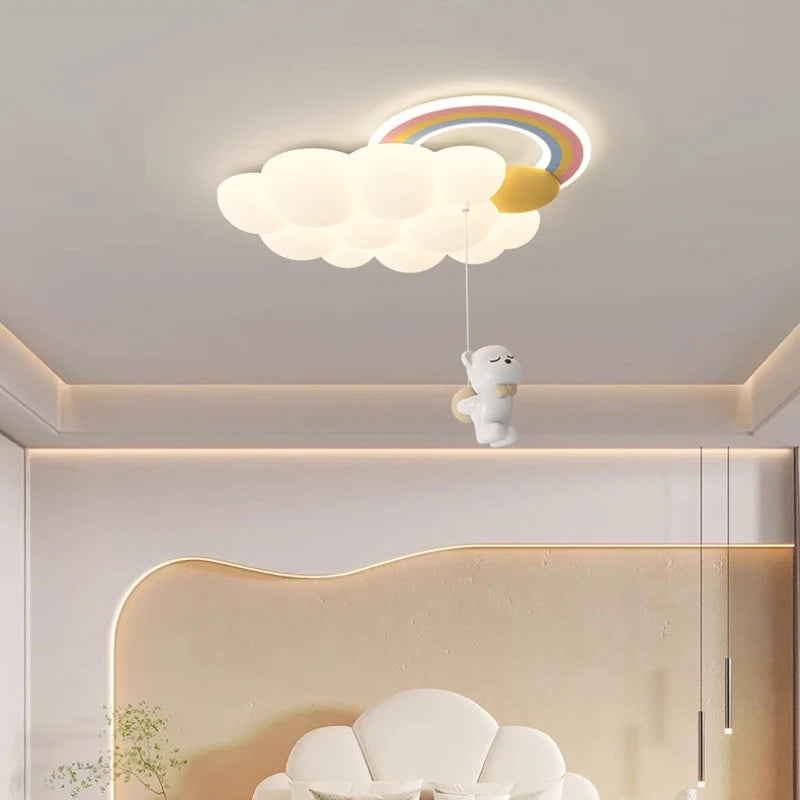 LED-Deckenleuchte Wolke Regenbogen für Kinderzimmer - vue 5 sur 10