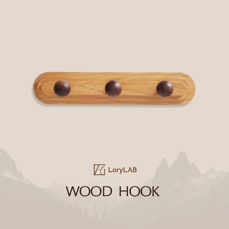 Walnut wood solid mushroom shape No holes, Minimalist wabi-sabi, Bag key Card Coat Cap, Wall Storage hook for bedroom, entrance - vue 2 sur 8