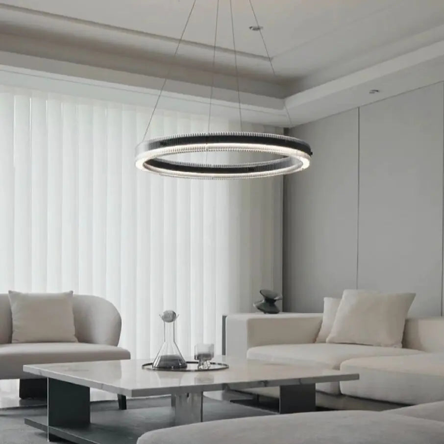 lustre nordique moderne en verre led de luxe - vue 3 sur 9