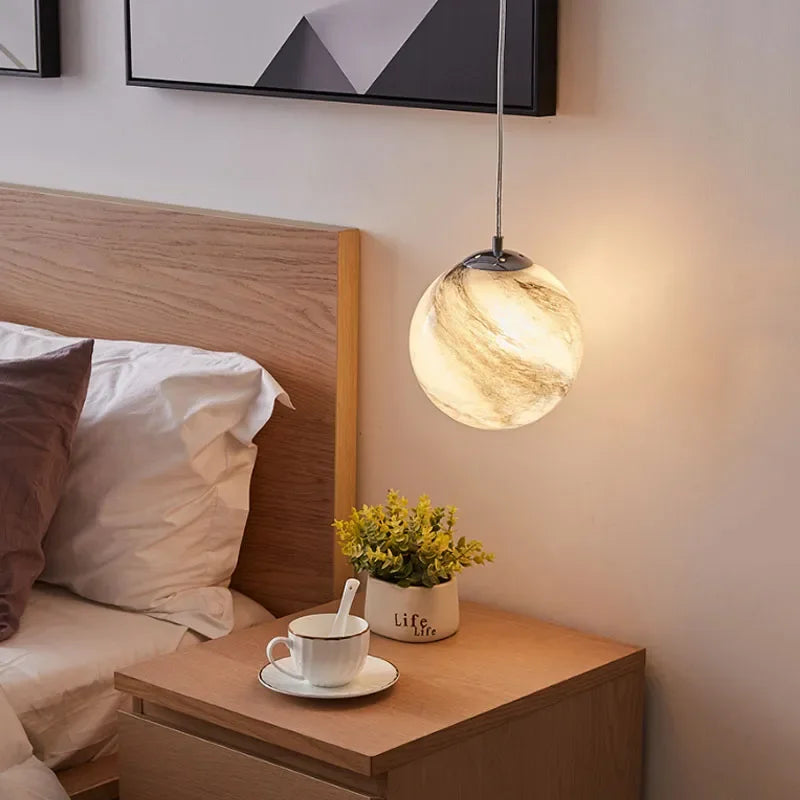 lustre créatif led boule de verre pour chambre d'enfants - vue 6 sur 11