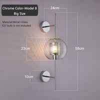 American Industrial Wall Lamps Clear Glass Wall Light Iron Metal Cage Living Room Decorative Wall Light Hallway Entrance Aisle