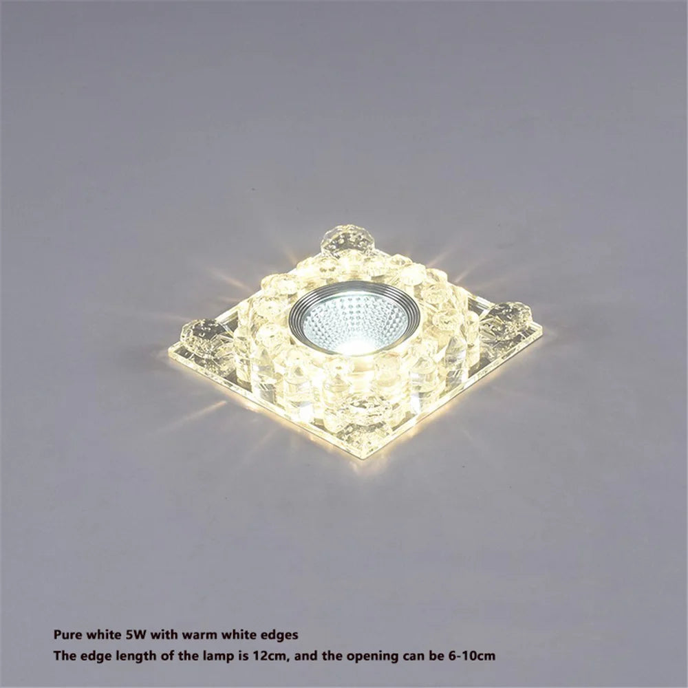 plafonnier led rgb carré en cristal pour décoration intérieure variée - vue 7 sur 24