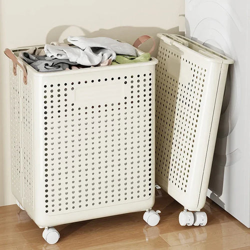 Dirty clothes basket, folding multifunctional handheld dirty clothes basket, large capacity collection basket, storage basket - vue 2 sur 8