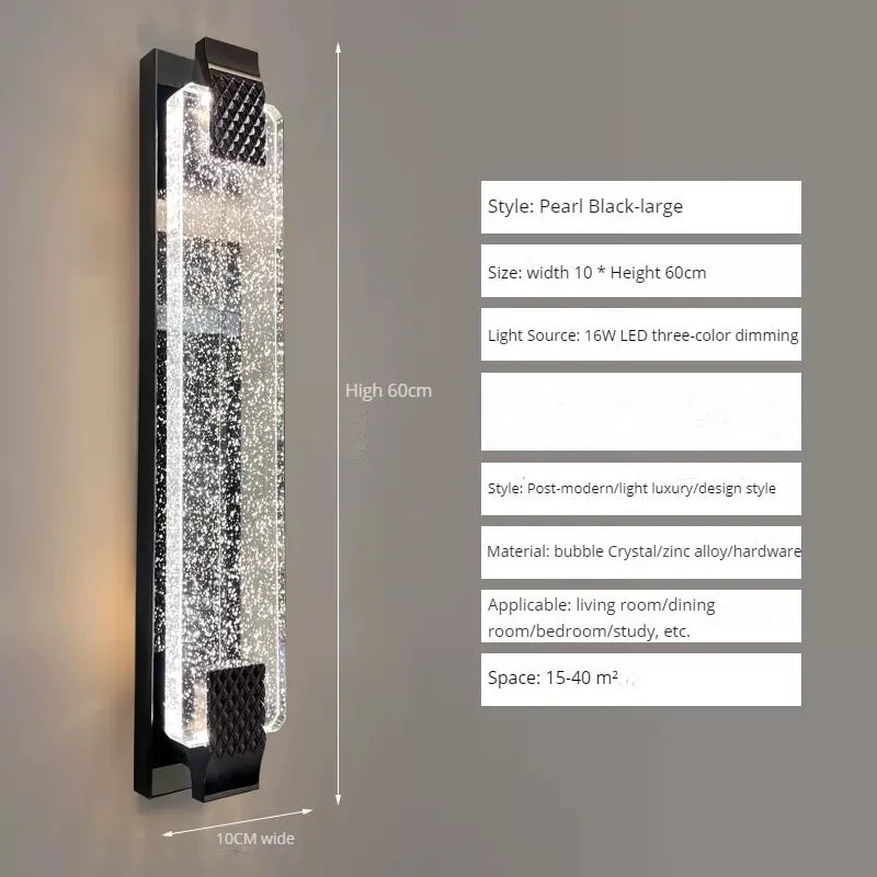 Moderne LED-Wandleuchte mit Kristallblase und luxuriöser Dekoration - vue 9 sur 16