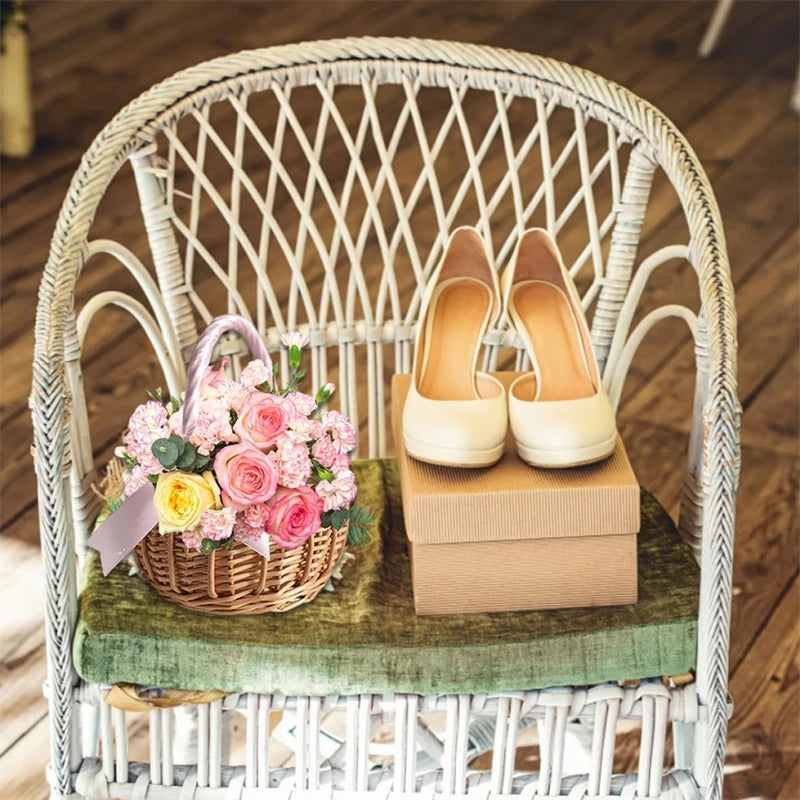 panier de fleurs de mariage tissé à la main pour rangement et pique-nique - vue 4 sur 10