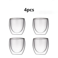Tasses expresso double paroi verre 80ml ensemble isotherme