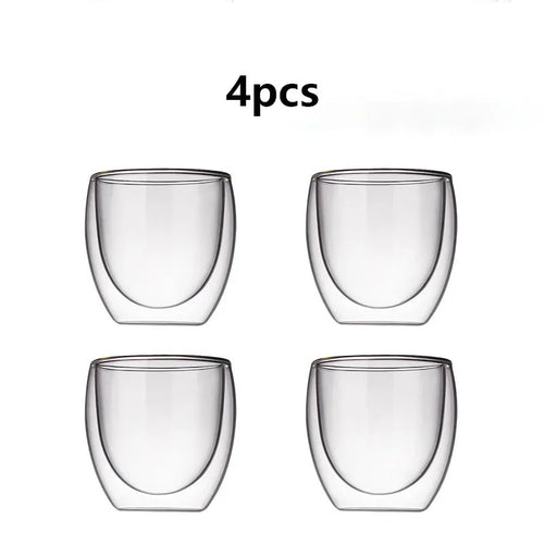 Tasses expresso double paroi verre 80ml ensemble isotherme