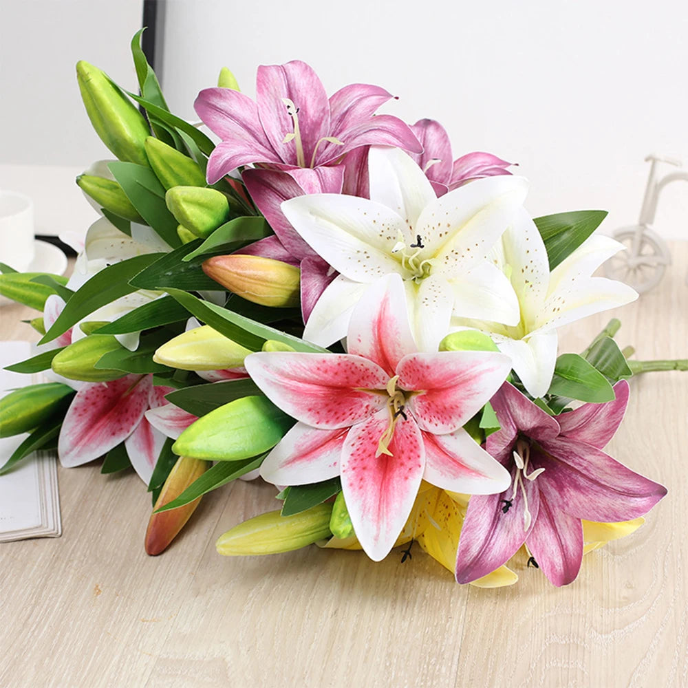 fleurs artificielles de lys pour décoration de jardin et mariage