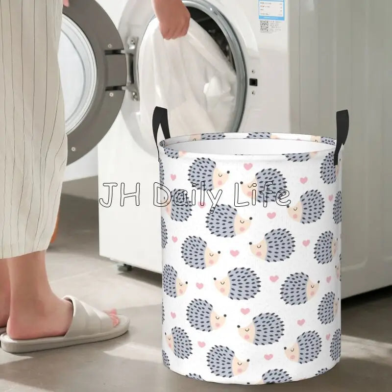 panier à linge hérisson mignon pliable et étanche pour rangement - vue 8 sur 8