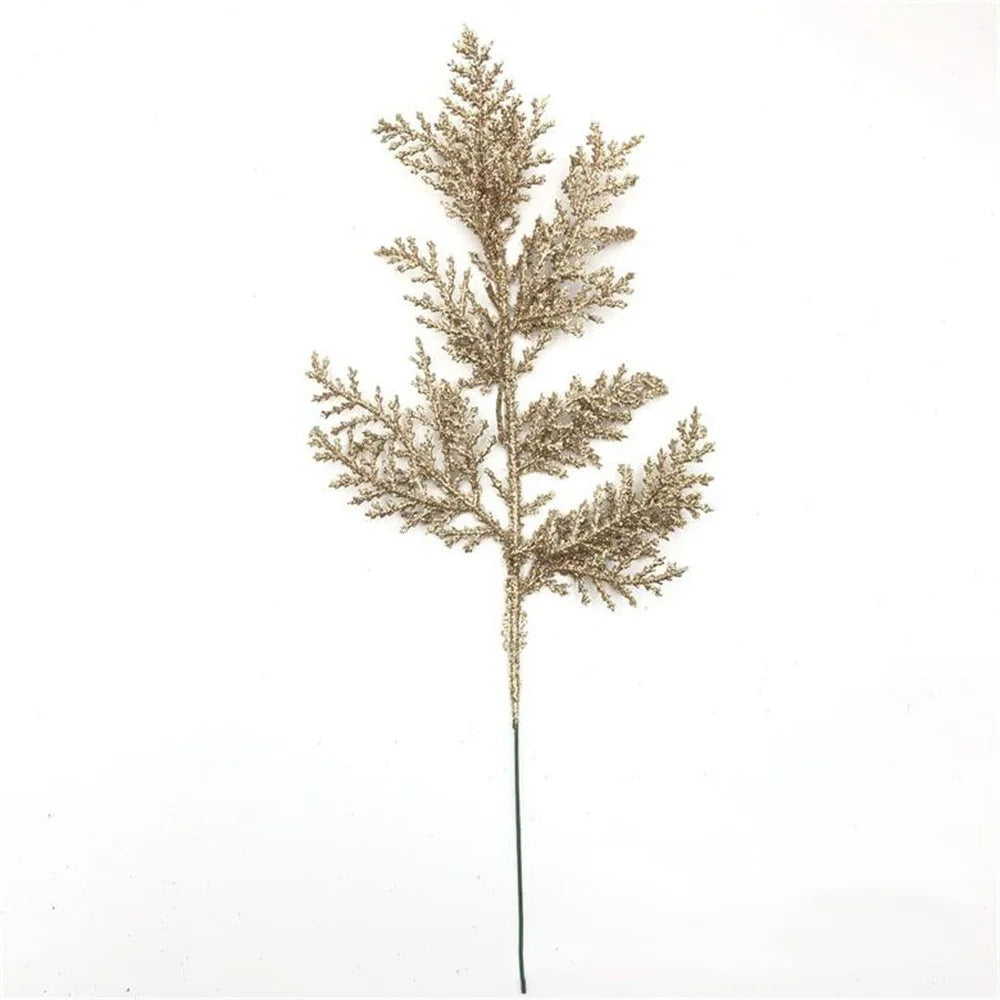 décoration de noël feuilles de pin paillettes pour bricolage couronne arbre - vue 12 sur 17