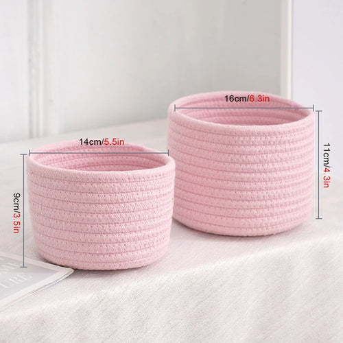 paniers de rangement en corde de coton pour jouets et objets divers - vue 5 sur 12