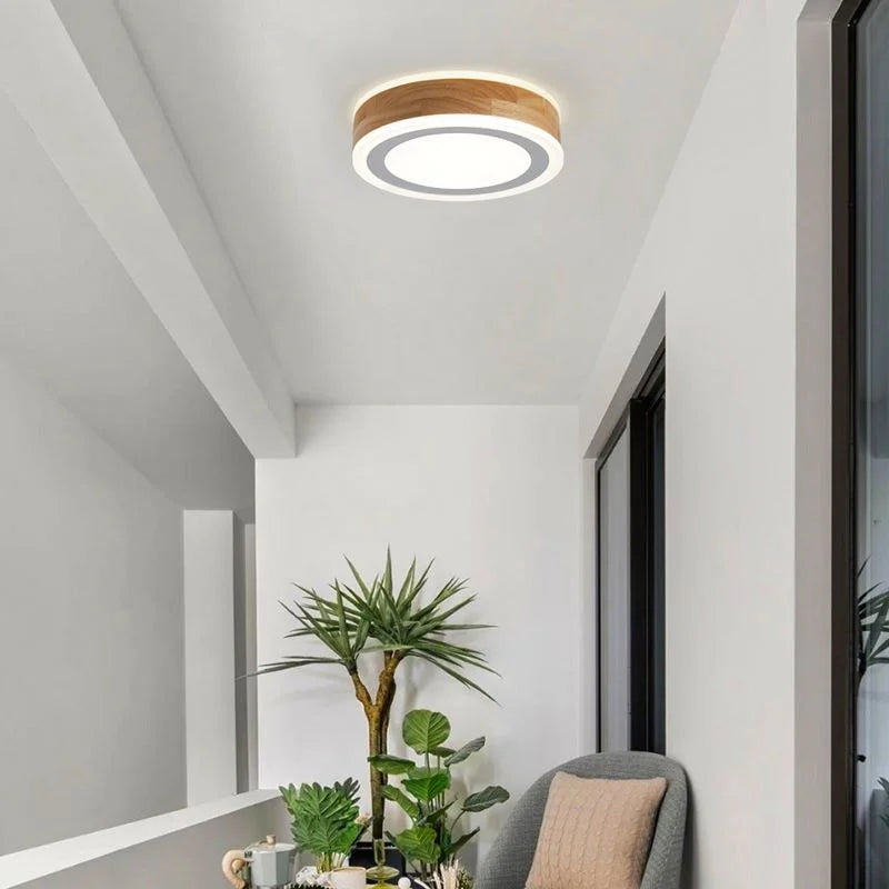 plafonnier led en bois moderne pour intérieur minimaliste - vue 6 sur 8