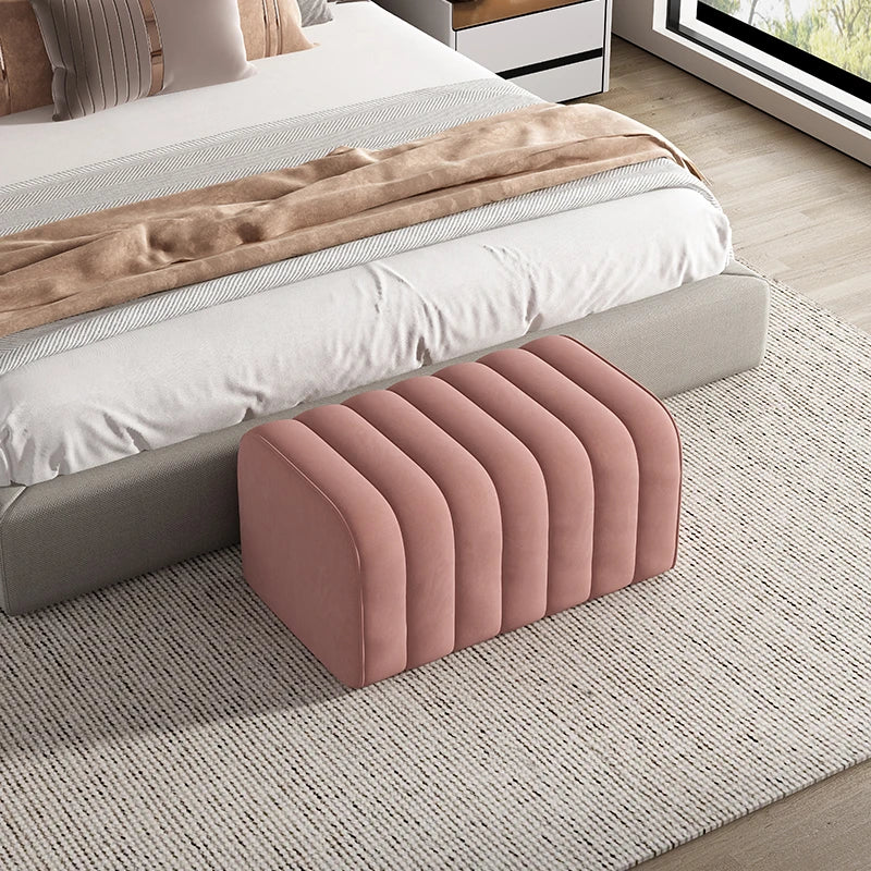 banc en velours nordique repose-pieds doux et élégant - vue 9 sur 14