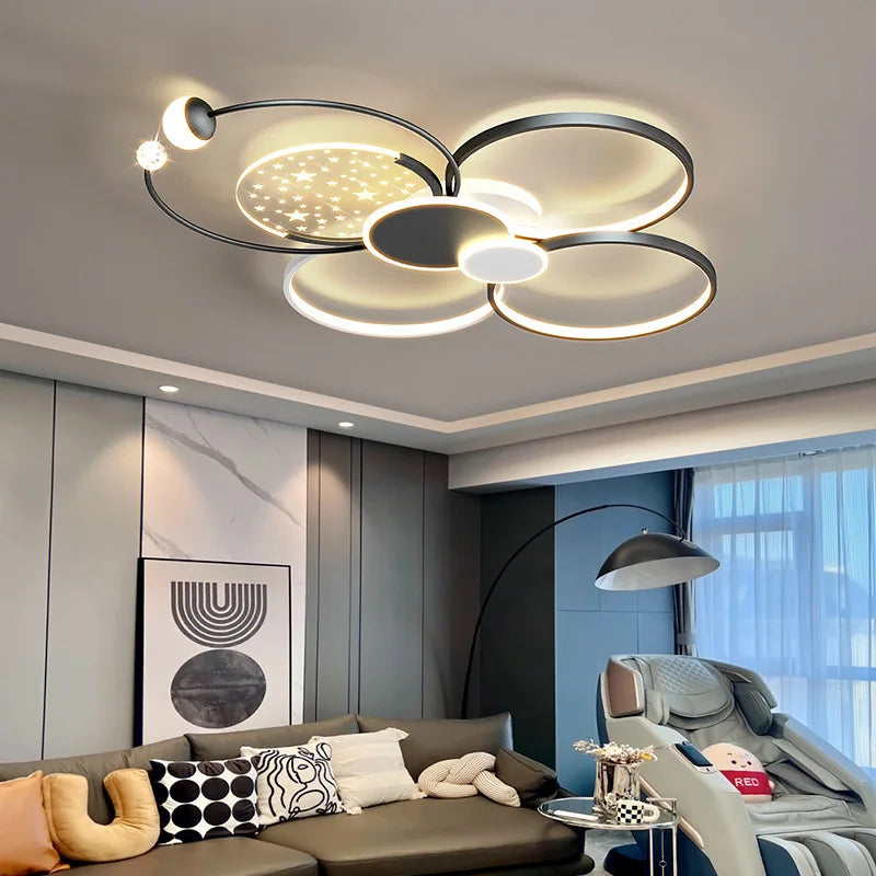 plafonnier led doré style nordique créatif pour toute la maison - vue 3 sur 23