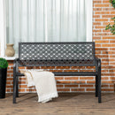 banc de jardin en acier deux places avec dossier décoratif