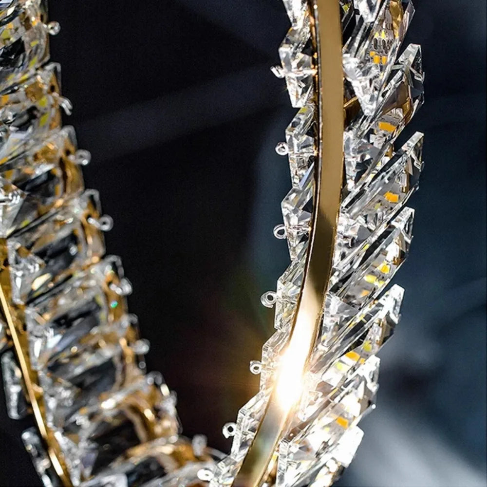 lustre led moderne en cristal de luxe adapté à l'intérieur - vue 7 sur 11