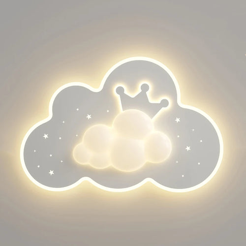Romantische Deckenleuchte Wolke für Kinderzimmer oder Babyzimmer - vue 6 sur 7