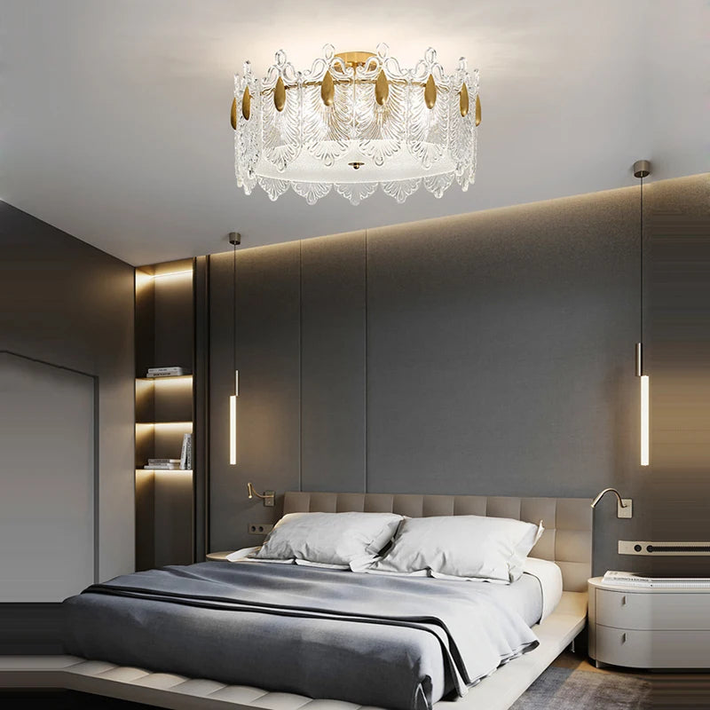 Luxuriöse Deckenleuchte mit LED-Licht und Fernbedienung - vue 3 sur 9