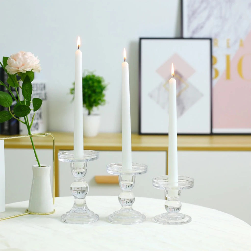 bougeoirs en verre transparent pour décoration intérieure et événements - vue 4 sur 9