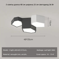 Plafonnier Led cubique irrégulier nordique