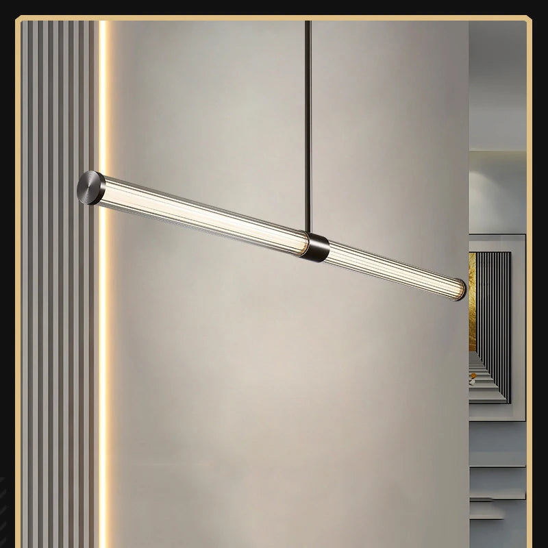 lustre de luxe en verre de cuivre pour barre d'île moderne - vue 3 sur 9