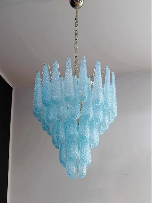 Pendelleuchte aus farbigem Glas mit dekorativem Blatt für ein stilvolles Interieur - vue 4 sur 12