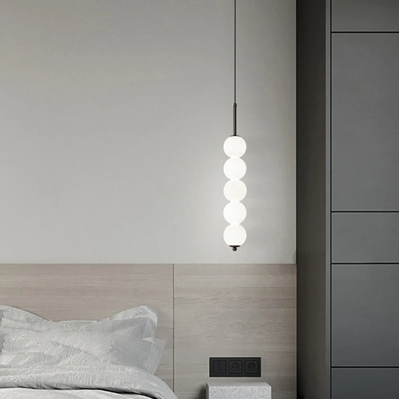 Suspension design boules en verre nordique led cuivre vent gourde décoration - vue 6 sur 14