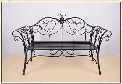 banc de jardin fer forgé table et chaises extérieur - vue 9 sur 14