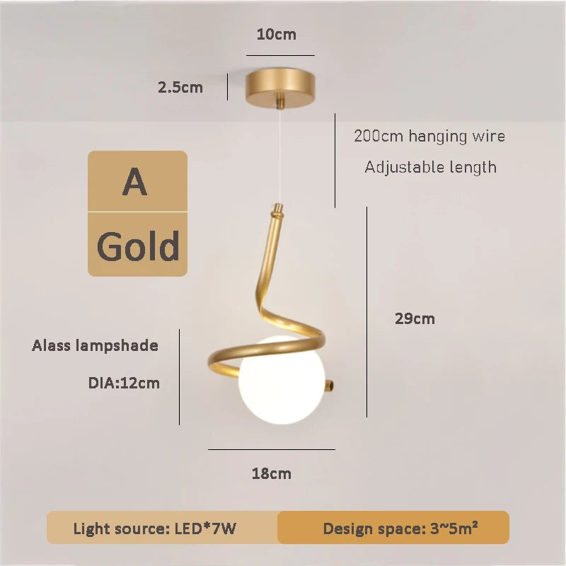 Sphärische Pendelleuchte aus Glas für moderne minimalistische Beleuchtung