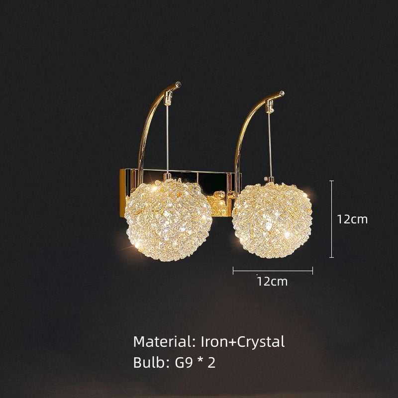 applique murale en cristal et métal doré design élégant pour intérieur moderne - vue 10 sur 10
