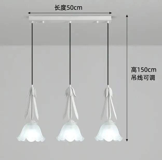 lustre suspendu à led en verre blanc laiteux à 3 têtes - vue 12 sur 12