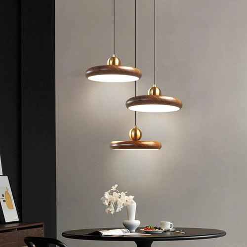 lustre en fer imitation grain de bois luminaires suspendus variables