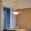 LED-Deckenleuchte im modernen Design aus Glas und Holz