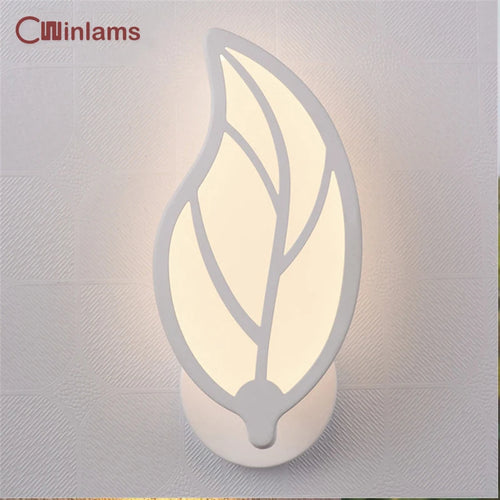 applique murale led créative en acrylique avec feuilles - vue 2 sur 8