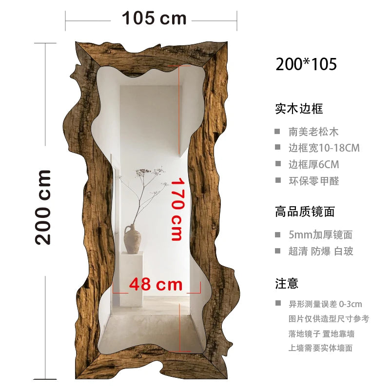 miroir moderne de luxe sur pied en bois décoratif pour la maison - vue 14 sur 18