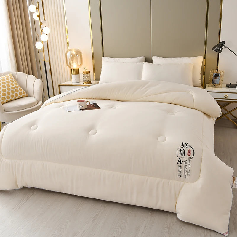 Cotton Comforter Duvet Insert - Quilted White Comforters Queen Size, All Season Down Alternative Queen Size Bedding Comforter - vue 3 sur 10