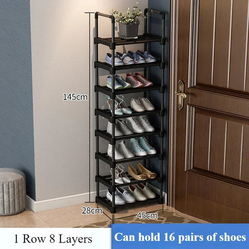 étagère à chaussures multicouche gain de place en métal - vue 12 sur 11