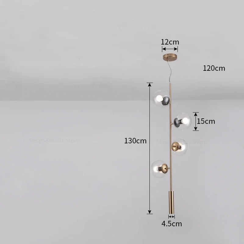 Moderne nordische Pendelleuchte aus Glas für das Wohnzimmer - vue 8 sur 16